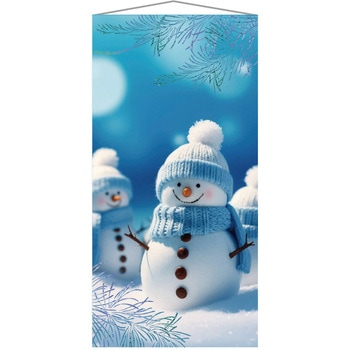 冬装飾 クリスマスデコレーション タペストリー スノーマンズ ストア・エキスプレス