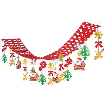 クリスマスデコレーション 吊り装飾 バリュークリスマス プリーツハンガー ストア・エキスプレス