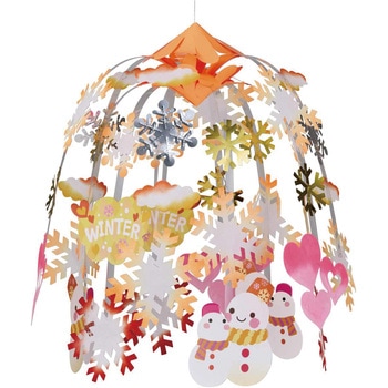 クリスマスデコレーション 吊り装飾 ウォームスノーマン親子2段 センターハンガー 高さ60cm ストア・エキスプレス