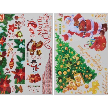 冬装飾 クリスマスデコレーション ウォールステッカー サンタ&オーナメント ストア・エキスプレス