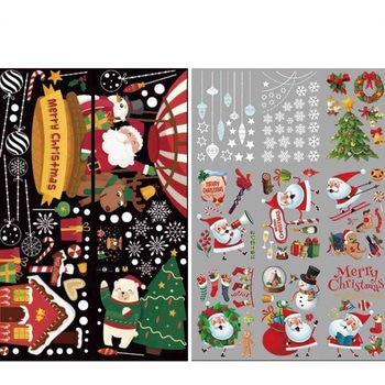 冬装飾 クリスマスデコレーション ウインドウステッカー 気球&クリスマス ストア・エキスプレス