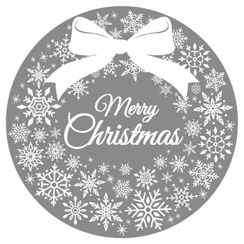 冬装飾 クリスマスデコレーション ウインドウシール スノーリース ストア・エキスプレス