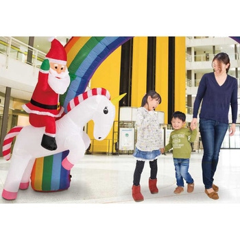 冬装飾 クリスマスデコレーション 特大エアブローアーチ クリスマスレインボー ストア・エキスプレス