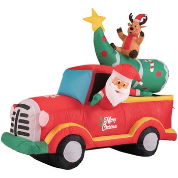 冬装飾 クリスマスデコレーション 特大エアブロードール ドライビングサンタ ストア・エキスプレス