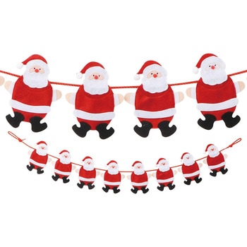 冬装飾 クリスマスデコレーション フェルトガーランド サンタ 長さ145cm ストア・エキスプレス