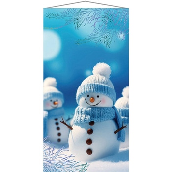 冬装飾 クリスマスデコレーション タペストリー スノーマンズ ストア・エキスプレス