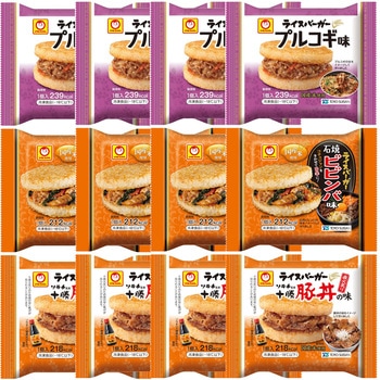 [冷凍]東洋水産 ライスバーガー3種セット (各4個) 東洋水産(マルちゃん)