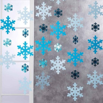 クリスマスデコレーション 吊り装飾 ペーパーハンギング クリスタルスノー 長さ100cm - ストア・エキスプレス
