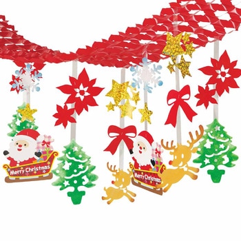 クリスマスデコレーション 吊り装飾 バリュークリスマス プリーツハンガー ストア・エキスプレス