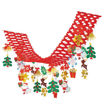 クリスマスデコレーション 吊り装飾 キラキラサンタ プリーツハンガー ストア・エキスプレス