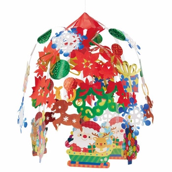 クリスマスデコレーション 吊り装飾 ワクワククリスマス2段 センターハンガー 高さ60cm ストア・エキスプレス