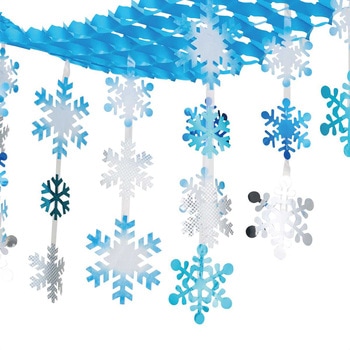 クリスマスデコレーション 吊り装飾 スノーフレーク プリーツハンガー ストア・エキスプレス