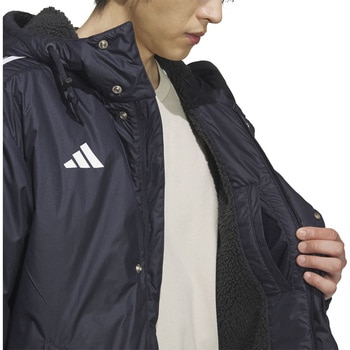 アディダス  アウター スリーストライプス ルーズフィット ロング ボアコート 上着 防寒 adidas アディダス