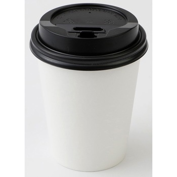 ECO&BASIC 10オンス紙コップ専用フタ 黒 50入 チェーンストリーム