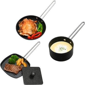 クッカー3点セット フライパン グリルパン 片手鍋 キャンプ アウトドア BBQ ランテル・メディエール