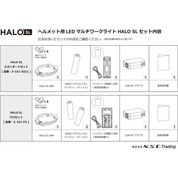 プロ HALO SL PRO SET ヘルメット用LED360°マルチワークライト プロ ...