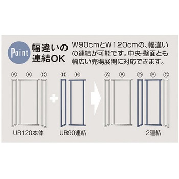 UR壁面タイプ W90cm【ブラック枠】 アズワン