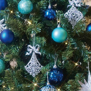 冬装飾 クリスマスツリーセット アイスブルー ストア・エキスプレス