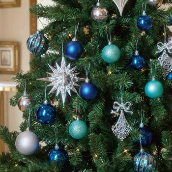 冬装飾 クリスマスツリーセット アイスブルー ストア・エキスプレス
