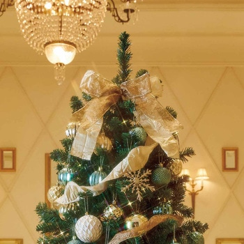 冬装飾 クリスマスツリーセット ゴールドグリーン ストア・エキスプレス