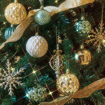 冬装飾 クリスマスツリーセット ゴールドグリーン ストア・エキスプレス