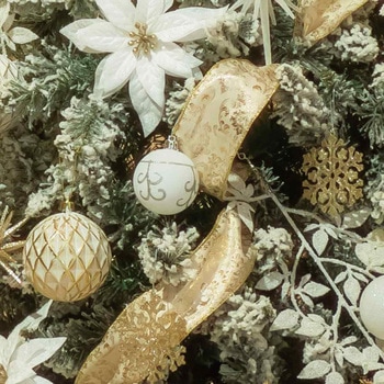 冬装飾 クリスマスツリーセット スノーホワイト ストア・エキスプレス