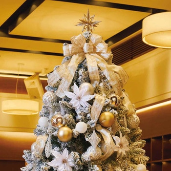 冬装飾 クリスマスツリーセット ホワイトゴールド ストア・エキスプレス