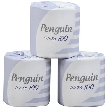 トイレットペーパー シングル100 Penguin・ペンギン 1箱 1巻×80包入 丸富製紙