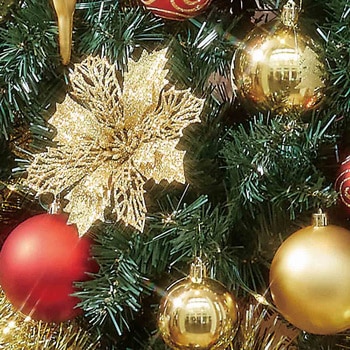 冬装飾 木製ベースクリスマスツリーセット ゴールド ストア・エキスプレス