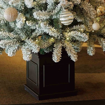 冬装飾 ウッドポットクリスマスツリーセット スノー - ストア・エキスプレス