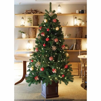 冬装飾 ウッドポットクリスマスツリーセット レッド ストア・エキスプレス