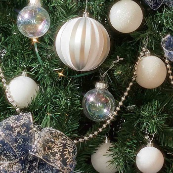 冬装飾 ウッドポットクリスマスツリーセット ブルーシルバー ストア・エキスプレス