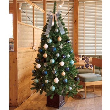 冬装飾 ウッドポットクリスマスツリーセット アイスブルー - ストア・エキスプレス