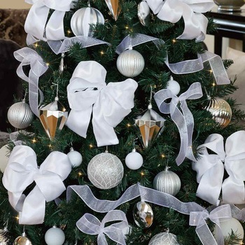 冬装飾 ウッドポットクリスマスツリーセット ホワイト ストア・エキスプレス