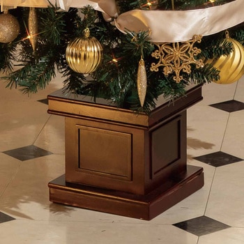 冬装飾 木製ベース スリムクリスマスツリーセット ゴールド ストア・エキスプレス