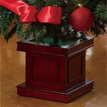 冬装飾 スクエアベース スリムクリスマスツリーセット レッド ストア・エキスプレス