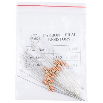 Resistor 330 Ohm 1/4 Watt PTH - 20 pack Thick Leads SPARKFUN