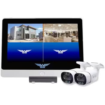 4K 800万画素POE 8ch 12.5インチモニタ一体式防犯カメラ用NVR  と センサーライトカメラ(1～4台)セット - 塚本無線