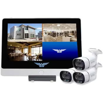 4K 800万画素POE 8ch 12.5インチモニタ一体式防犯カメラ用NVR  と センサーライトカメラ(1～4台)セット - 塚本無線