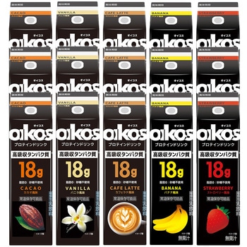 ダノンジャパン ダノンオイコス プロテインドリンク 240ml 5種セット各3本 高吸収たんぱく質(カカオ・バニラ・カフェラテ・バナナ・ストロベリー) ダノンジャパン