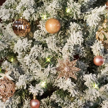 冬装飾 クリスマス用品 ポットライトツリー スノー 高さ150cm ストア・エキスプレス