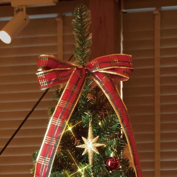 冬装飾 クリスマス用品 ポットライトツリー レッド 高さ210cm ストア・エキスプレス