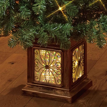 冬装飾 クリスマス用品 ポットライトツリー レッド 高さ210cm ストア・エキスプレス