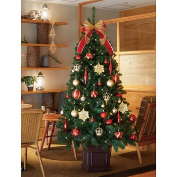 冬装飾 クリスマス用品 ラグジュアリーツリーセット レッドゴールド 高さ180cm ストア・エキスプレス