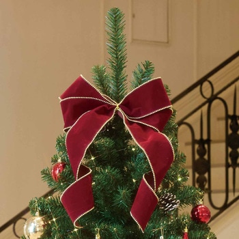 冬装飾 クリスマス用品 ラグジュアリーツリーセット レッド 高さ180cm ストア・エキスプレス