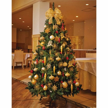 冬装飾 クリスマス用品 ゴージャスツリーセット ゴールド 高さ180cm ストア・エキスプレス