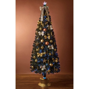 冬装飾 クリスマス用品 デコレーションファイバーツリーセット 高さ240cm ゴールド ストア・エキスプレス