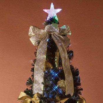 冬装飾 クリスマス用品 デコレーションファイバーツリーセット 高さ240cm ゴールド ストア・エキスプレス