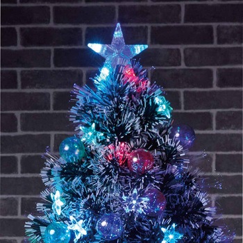 冬装飾 クリスマス用品 スノーチップスターボールファイバーツリー 高さ180cm ストア・エキスプレス