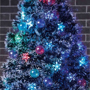 冬装飾 クリスマス用品 スノーチップスターボールファイバーツリー 高さ180cm ストア・エキスプレス